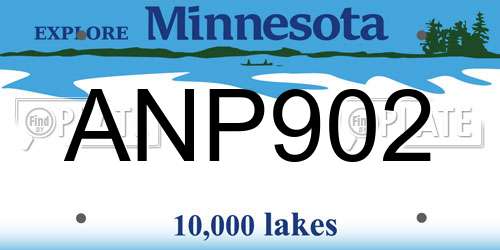 ANP902 Minnesota License Plate