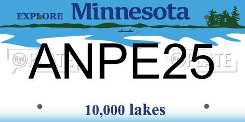 ANPE25 Minnesota License Plate