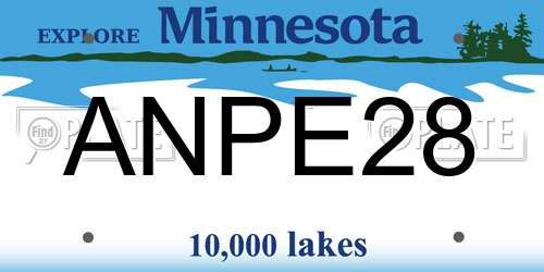 ANPE28 Minnesota License Plate