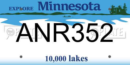 ANR352 Minnesota License Plate