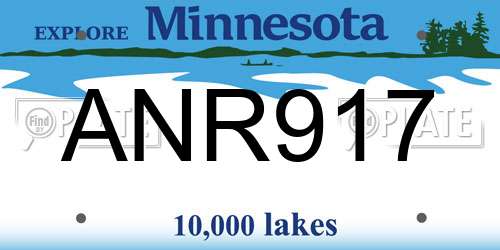 ANR917 Minnesota License Plate