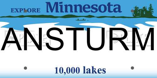 ANSTURM Minnesota License Plate