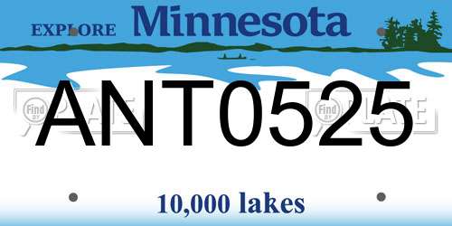 ANT0525 Minnesota License Plate