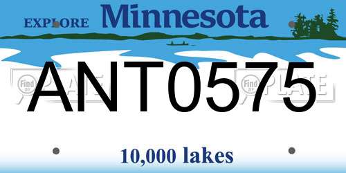 ANT0575 Minnesota License Plate