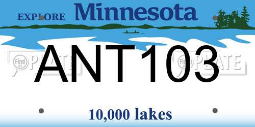 ANT103 Minnesota License Plate