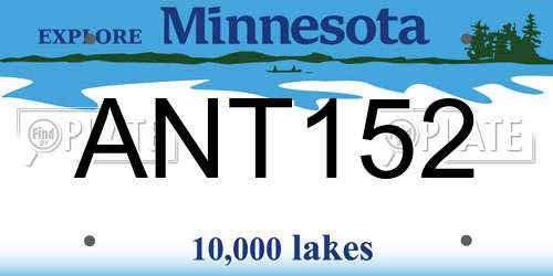 ANT152 Minnesota License Plate