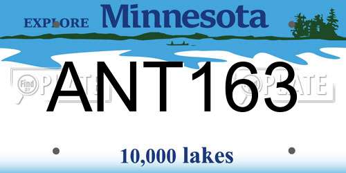 ANT163 Minnesota License Plate