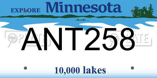 ANT258 Minnesota License Plate