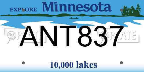 ANT837 Minnesota License Plate