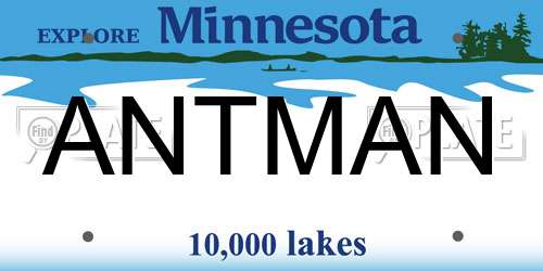 ANTMAN Minnesota License Plate