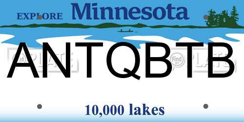 ANTQBTB Minnesota License Plate