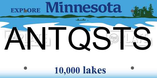 ANTQSTS Minnesota License Plate