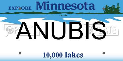 ANUBIS Minnesota License Plate