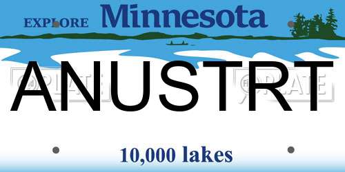 ANUSTRT Minnesota License Plate