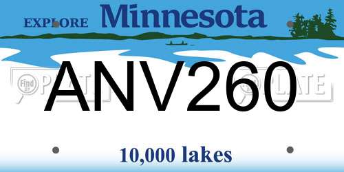 ANV260 Minnesota License Plate