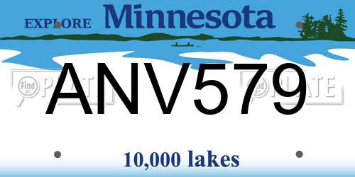 ANV579 Minnesota License Plate