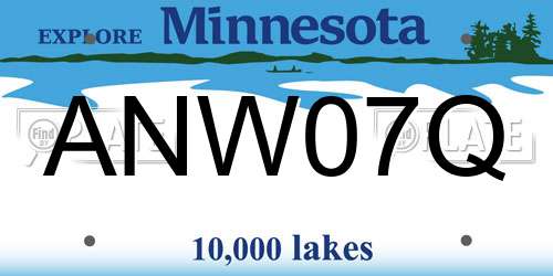 ANW07Q Minnesota License Plate