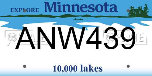 ANW439 Minnesota License Plate