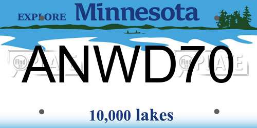 ANWD70 Minnesota License Plate