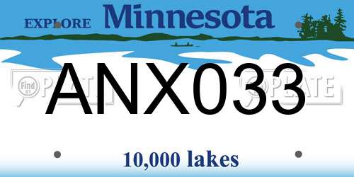 ANX033 Minnesota License Plate