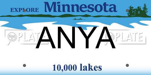 ANYA Minnesota License Plate