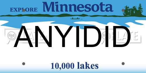 ANYIDID Minnesota License Plate