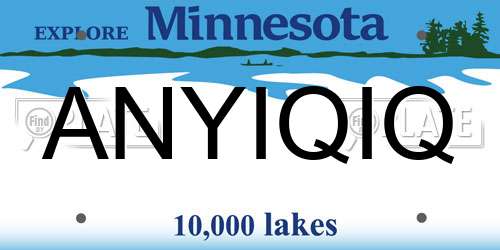ANYIQIQ Minnesota License Plate
