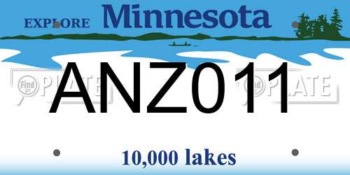 ANZ011 Minnesota License Plate