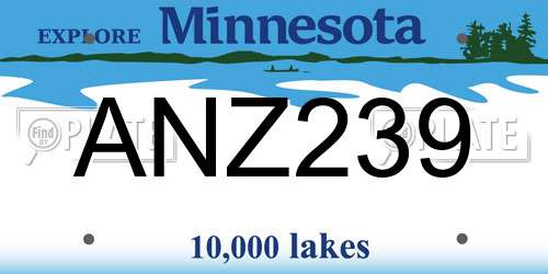 ANZ239 Minnesota License Plate