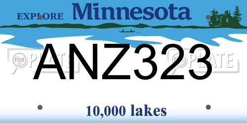 ANZ323 Minnesota License Plate