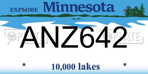 ANZ642 Minnesota License Plate