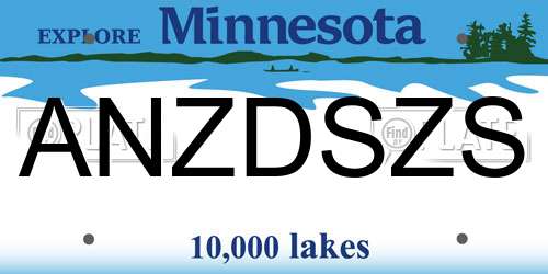 ANZDSZS Minnesota License Plate