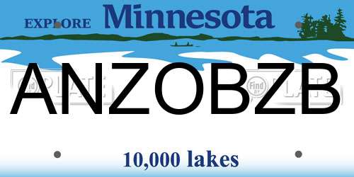 ANZOBZB Minnesota License Plate
