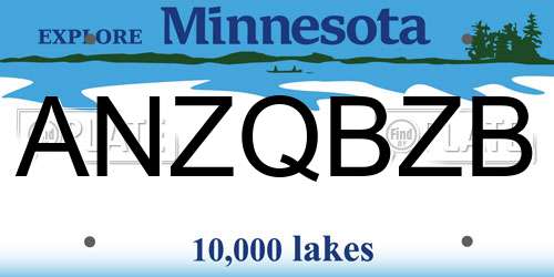 ANZQBZB Minnesota License Plate