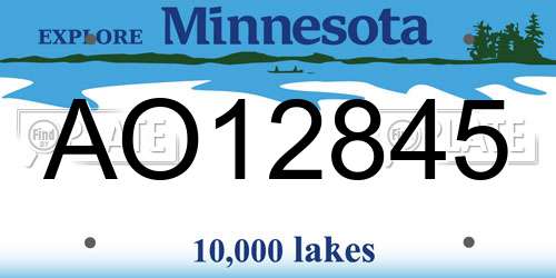 AO12845 Minnesota License Plate