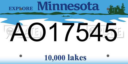 AO17545 Minnesota License Plate
