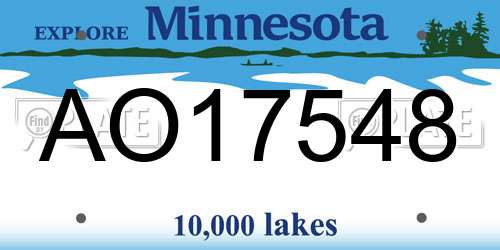 AO17548 Minnesota License Plate