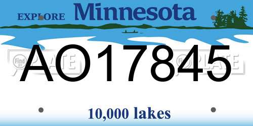 AO17845 Minnesota License Plate