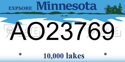 AO23769 Minnesota License Plate