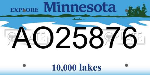 AO25876 Minnesota License Plate