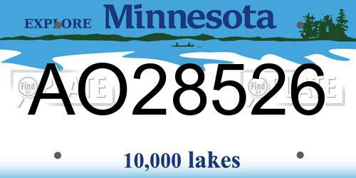 AO28526 Minnesota License Plate