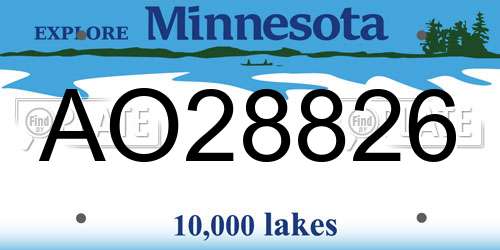AO28826 Minnesota License Plate
