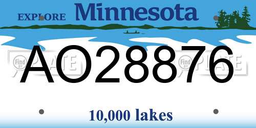 AO28876 Minnesota License Plate