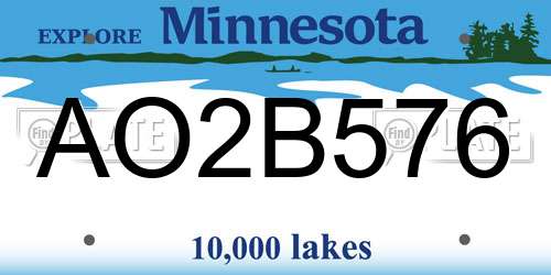 AO2B576 Minnesota License Plate