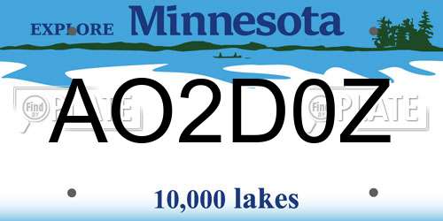 AO2D0Z Minnesota License Plate