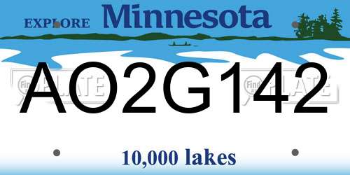 AO2G142 Minnesota License Plate