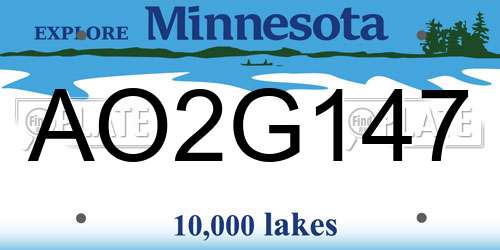AO2G147 Minnesota License Plate