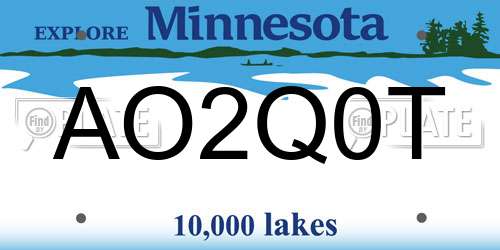 AO2Q0T Minnesota License Plate