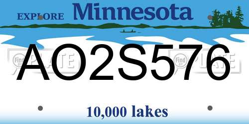 AO2S576 Minnesota License Plate