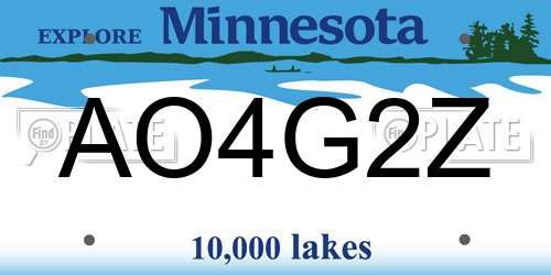 AO4G2Z Minnesota License Plate